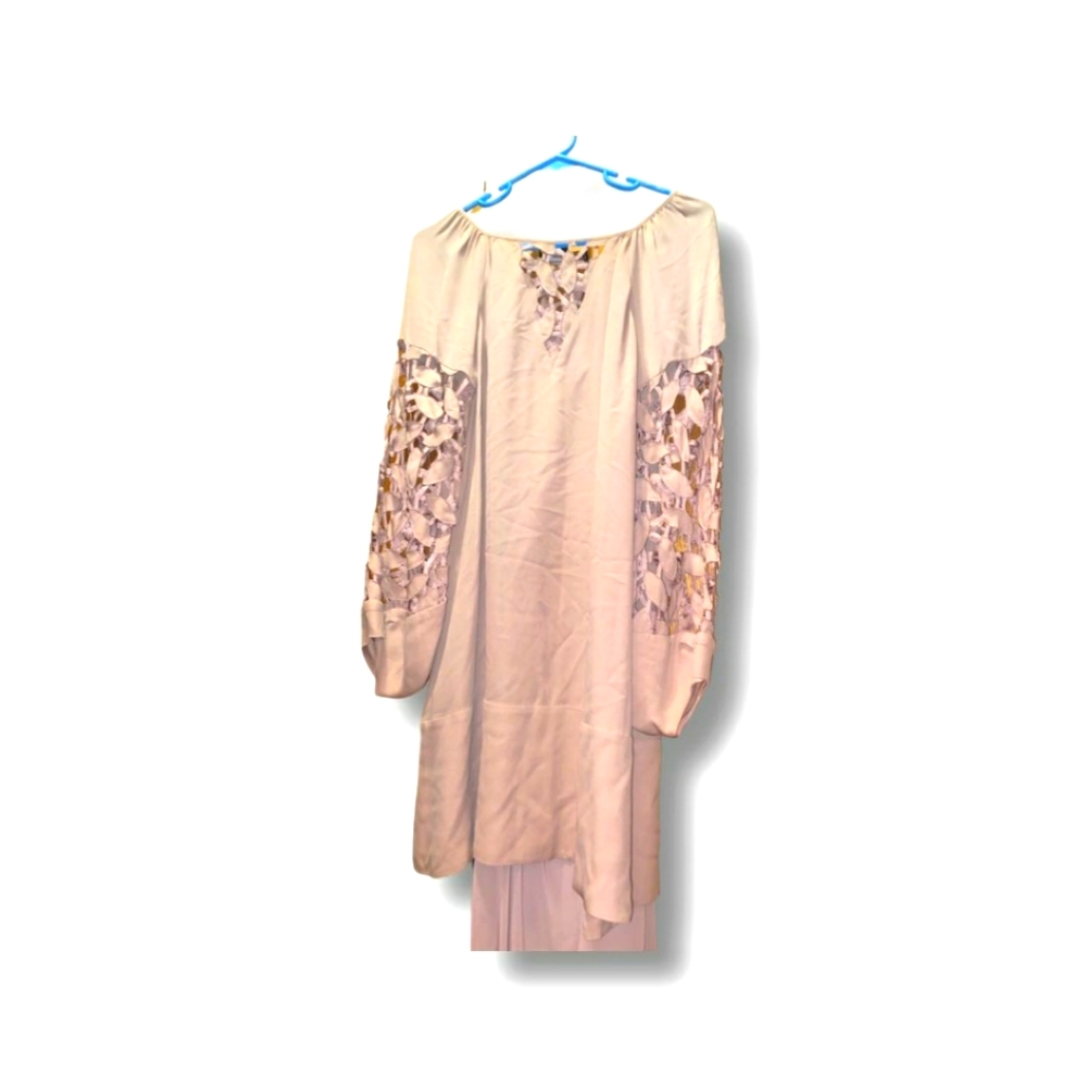 Long detailed sleeve cocktail dress